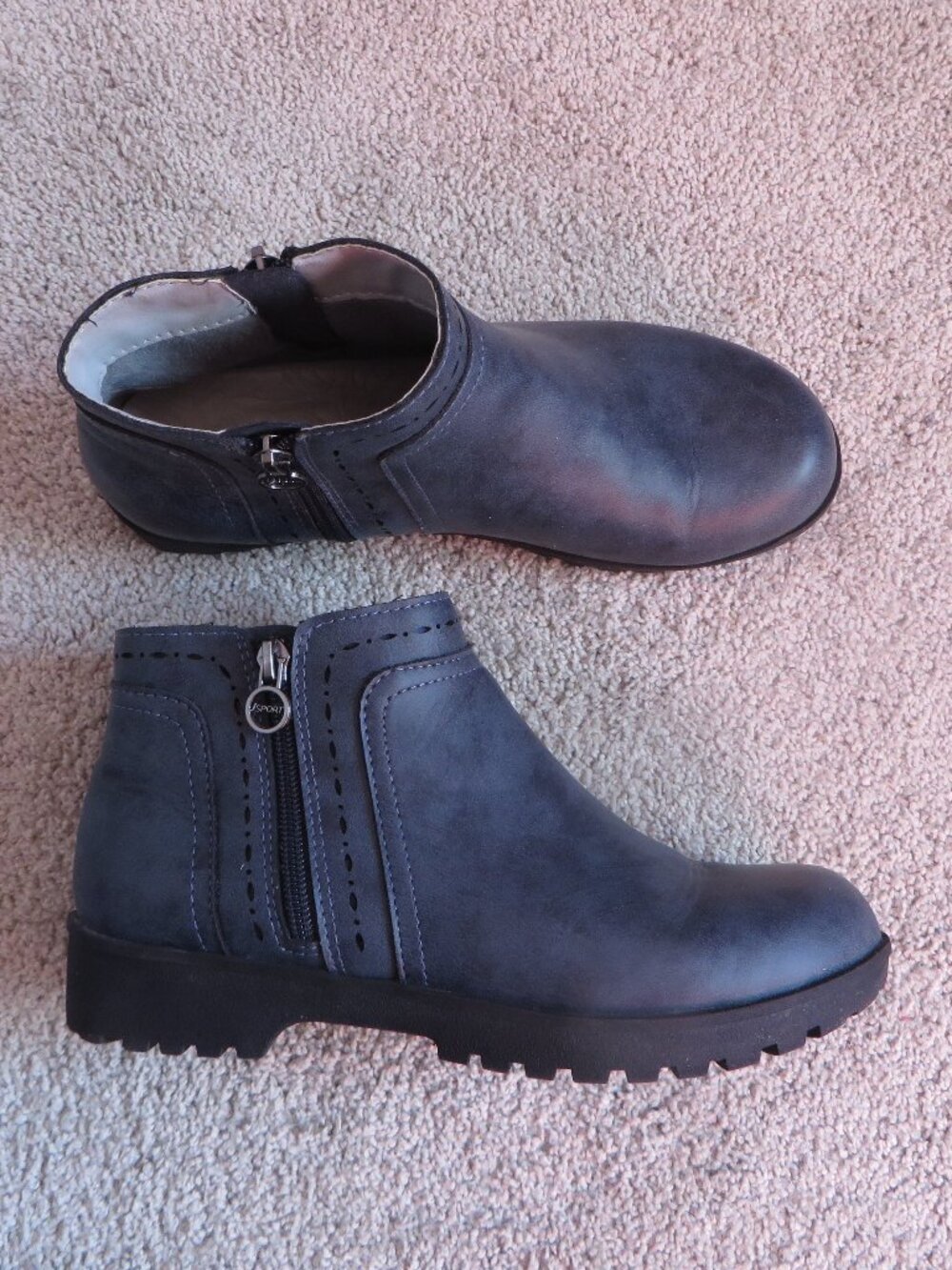 Jsport Womens Jenna Ankle Bootie Size 7 Gray/Blue Memory Foam #S9JNA73